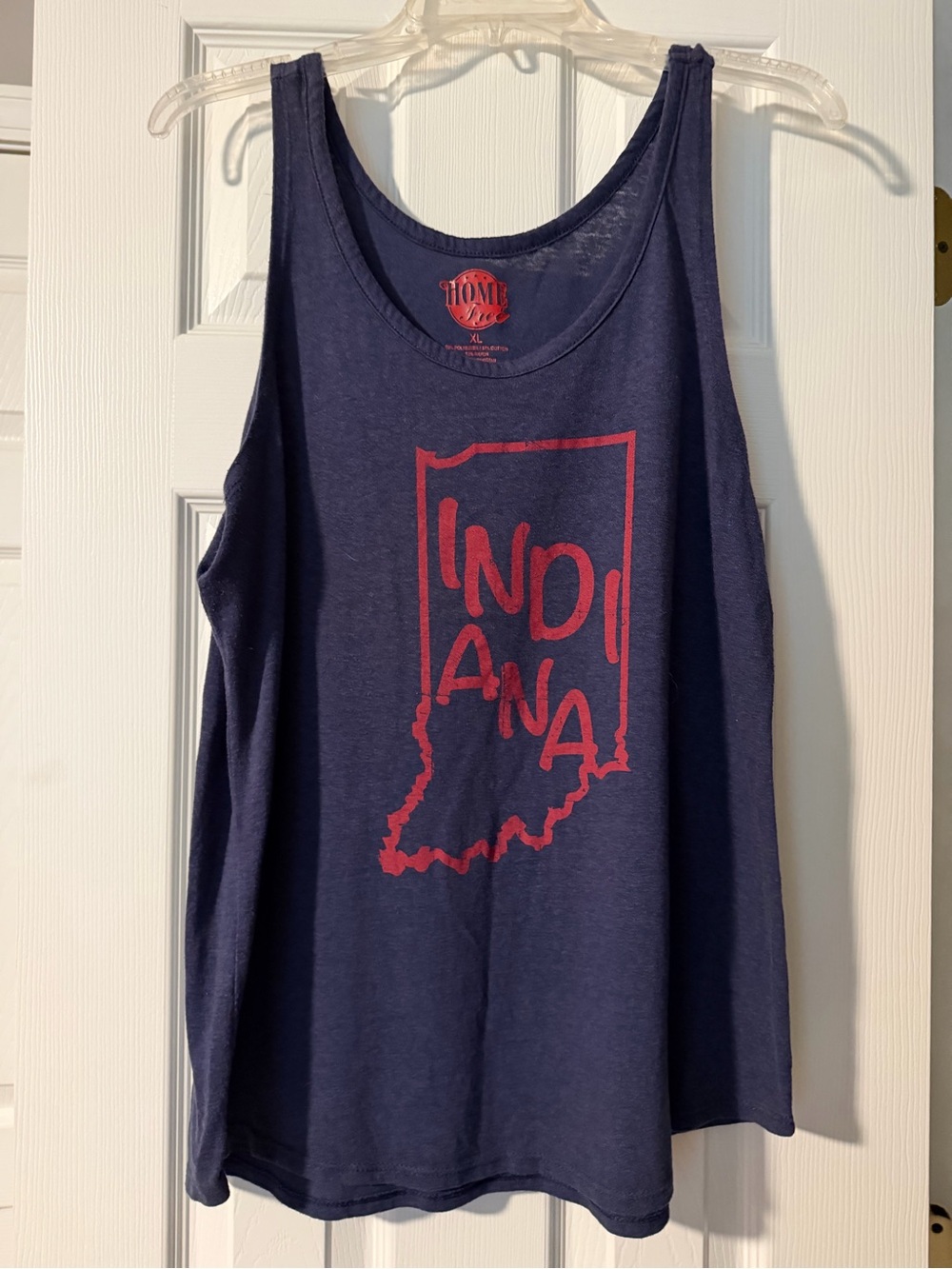 Women's Navy Indiana Graphic Tank with Red Print